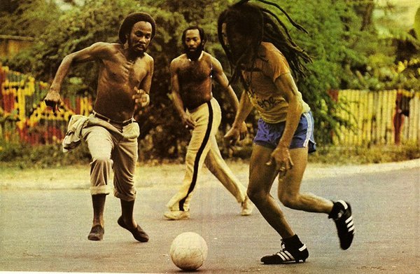 Bob Marley playing football