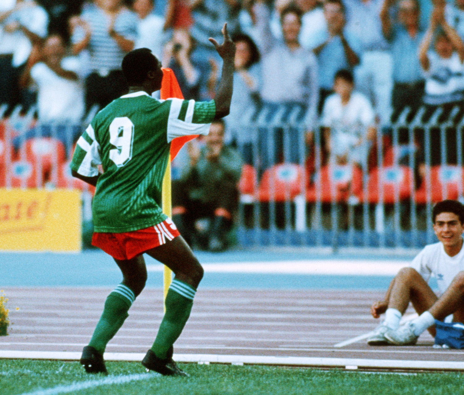 Roger Milla, the retired footballer who made history in the World Cups
