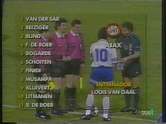 Composition de l'Ajax en Super Coupe 1995